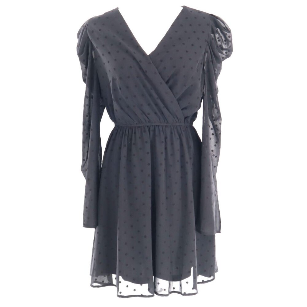 Andree By Unit Wrap Dress Womens‎ M Black Whimsigoth Witchy Dark Cottagecore LBD